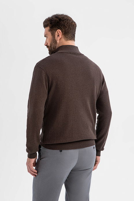 Джемпер из хлопка и кашемира, цвет Коричневый