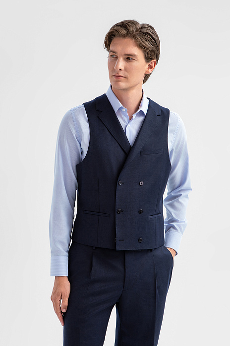 Жилет из шерсти и кашемира с водоотталкивающей обработкой, лимитированная коллекция, цвет Синий темный