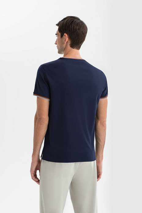 Футболка из мерсеризованного хлопка, цвет Синий темный