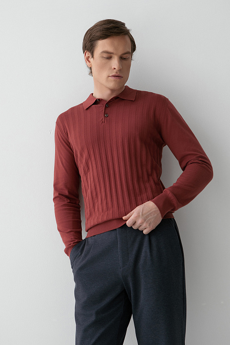 Поло из хлопка, цвет Гранатовый