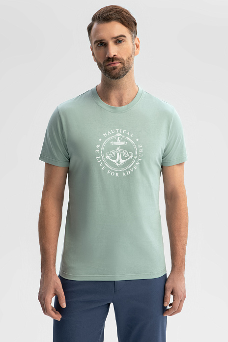 Зеленая хлопковая футболка, цвет Зеленый светлый