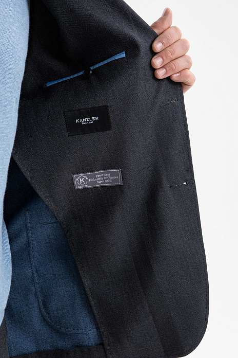 Пиджак из шерсти, устойчивой к сминанию и загрязнениям, цвет Синий темный