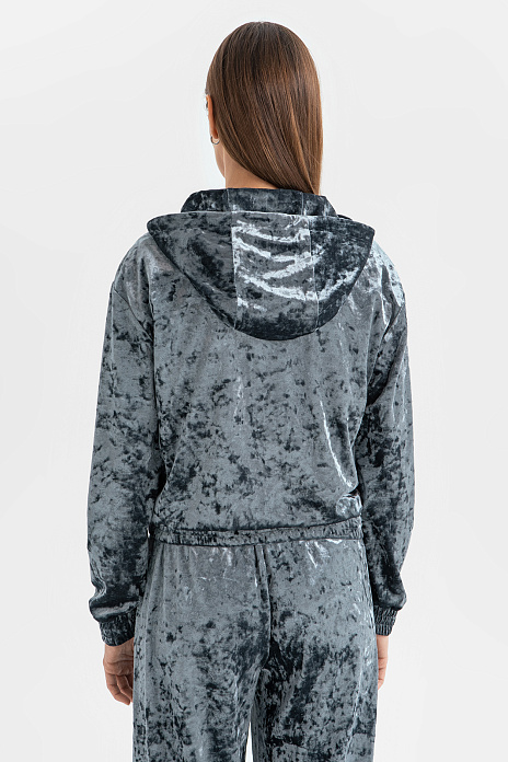 Толстовка с бархатной фактурой, цвет Серый