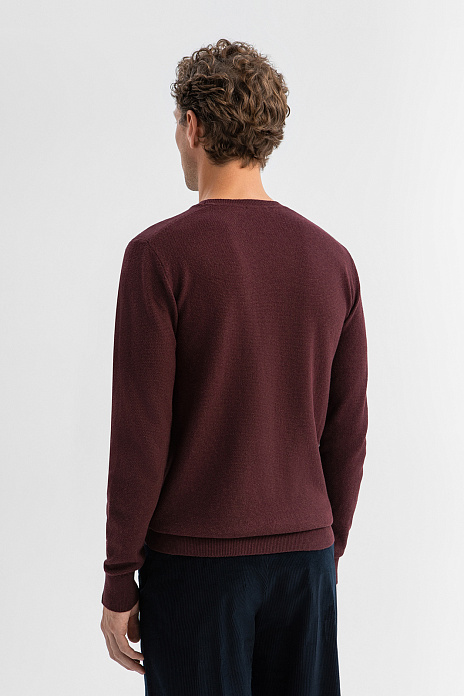 Джемпер из хлопка и кашемира, цвет Винный