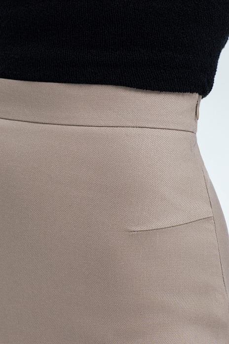 Юбка изо льна и тенсела, цвет Бежевый