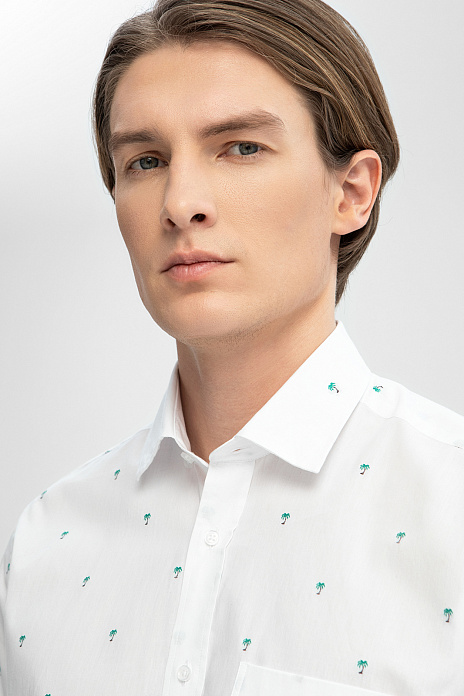 Сорочка с коротким рукавом из хлопка, цвет Белый