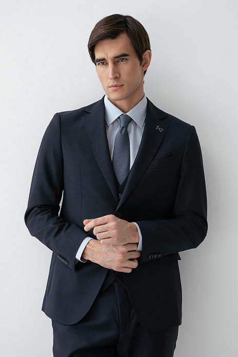 Пиджак из шерсти, устойчивой к сминанию, цвет Синий темный