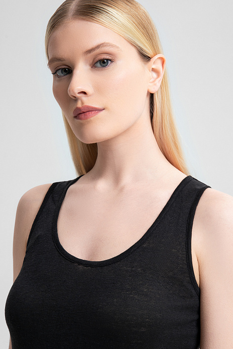 Майка изо льна, цвет Черный