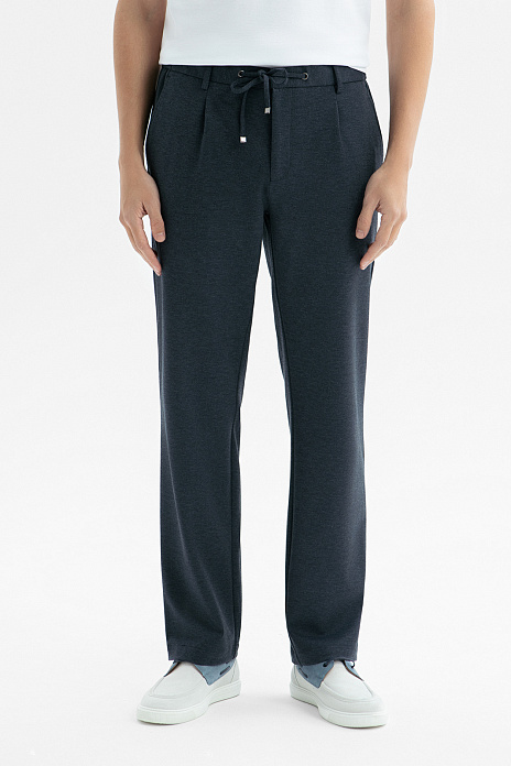 Брюки на кулиске, цвет Синий темный