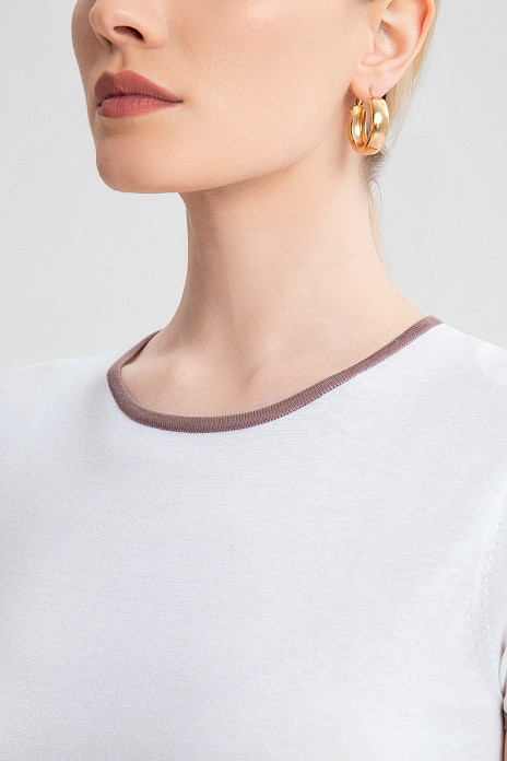 Футболка из хлопка, шелка и льна, цвет Белый