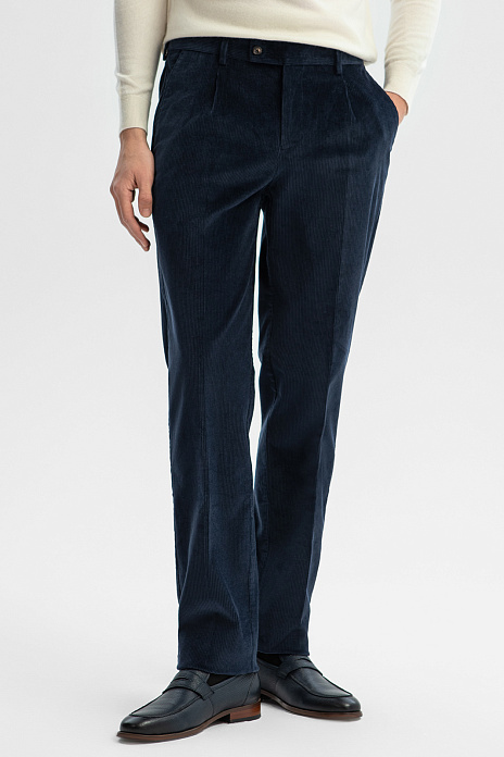 Брюки из вельвета Duca Visconti Di Modrone, лимитированная коллекция, цвет Синий темный