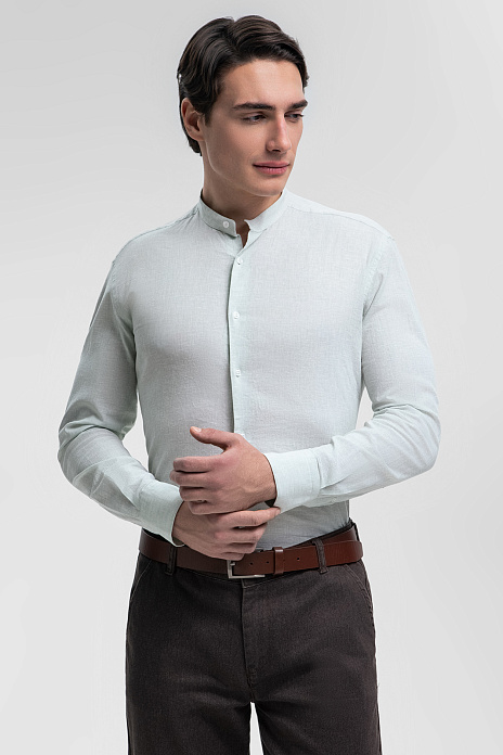 Сорочка из австрийской ткани Getzner, цвет Зеленый светлый