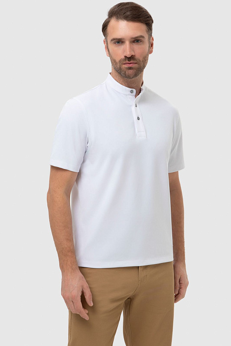 Поло из эластичной ткани, цвет Белый