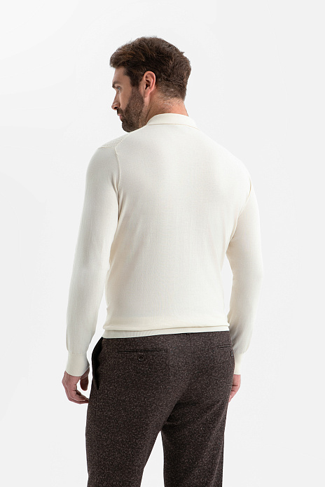 Джемпер поло из хлопка Пима, цвет Бежевый светлый