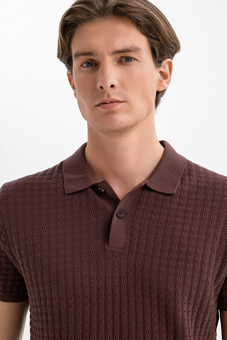 Поло из хлопка, цвет Коричневый