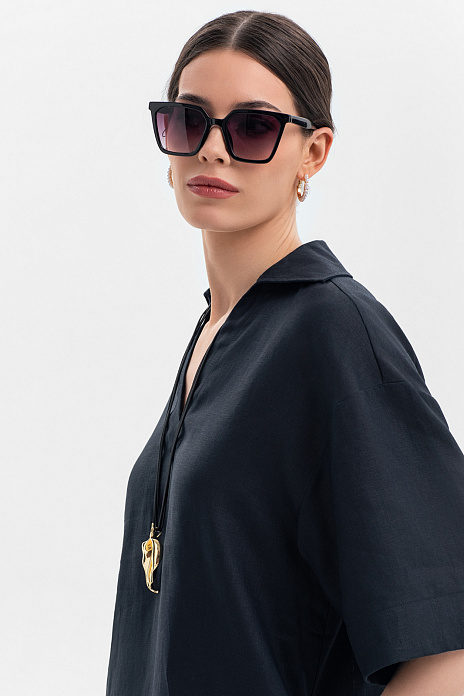 Платье изо льна, цвет Черный