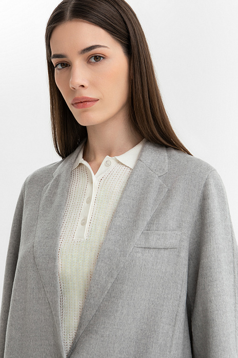 Пиджак из смесовой шерсти, цвет Серый