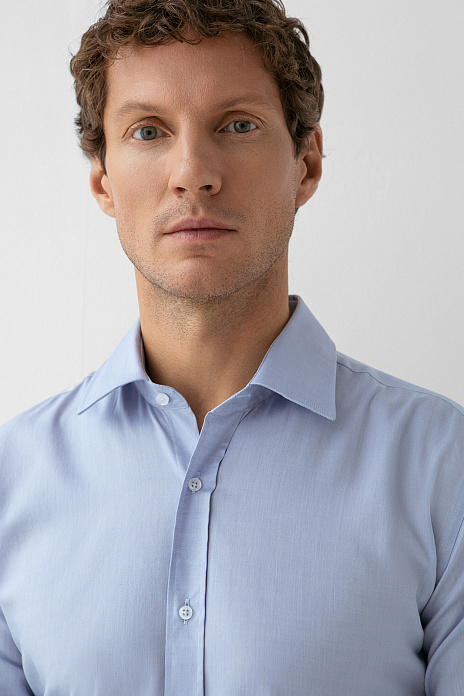 Сорочка из хлопка, вискозы и шелка, цвет Голубой