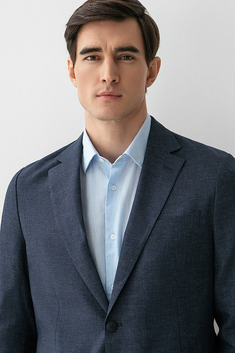 Пиджак льняной, цвет Синий темный