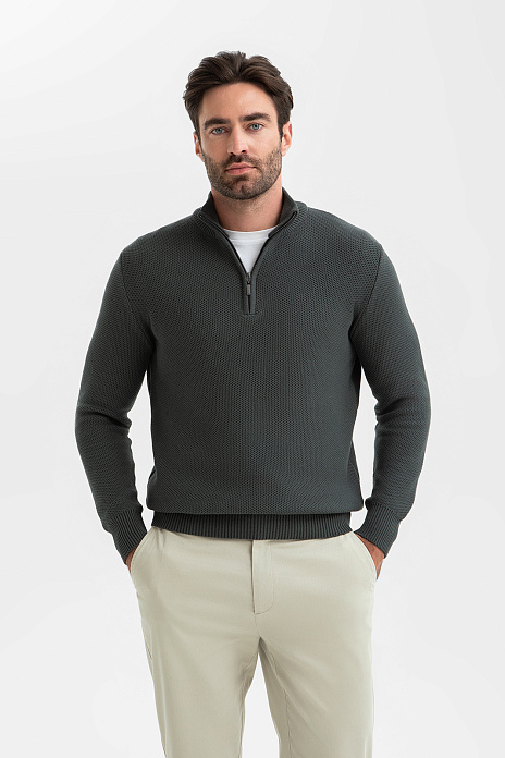Джемпер из хлопка, цвет Зеленый темный