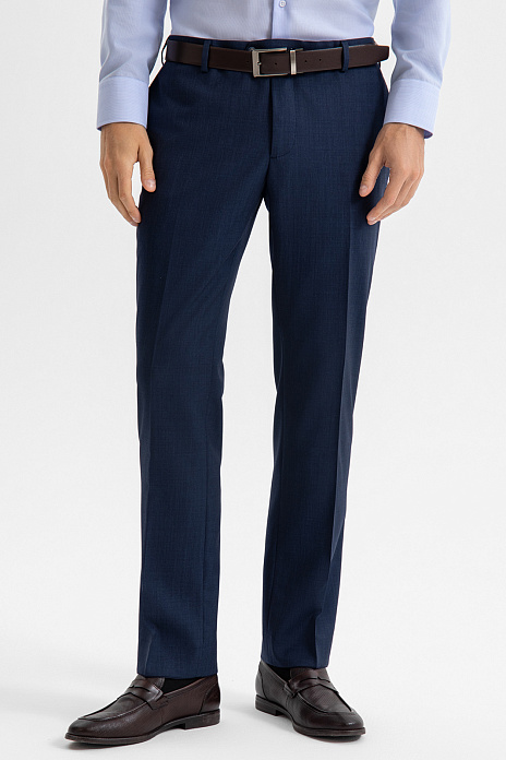 Брюки из шерсти, устойчивой к сминанию, цвет Синий темный