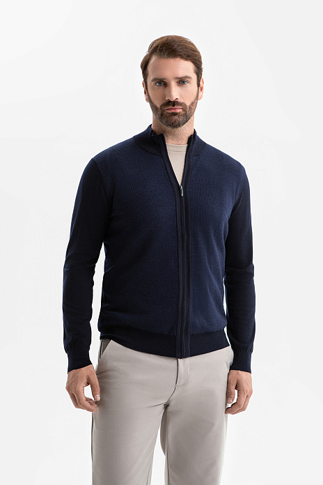 Кардиган из шерсти, цвет Синий темный