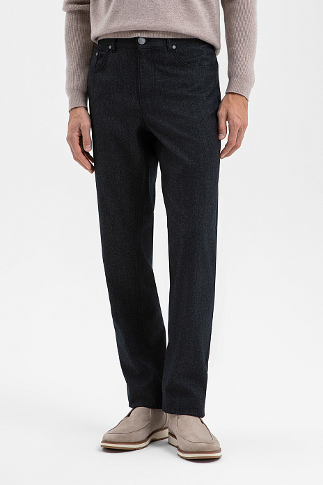 Брюки из хлопка и шерсти, лимитированная коллекция, цвет Черный