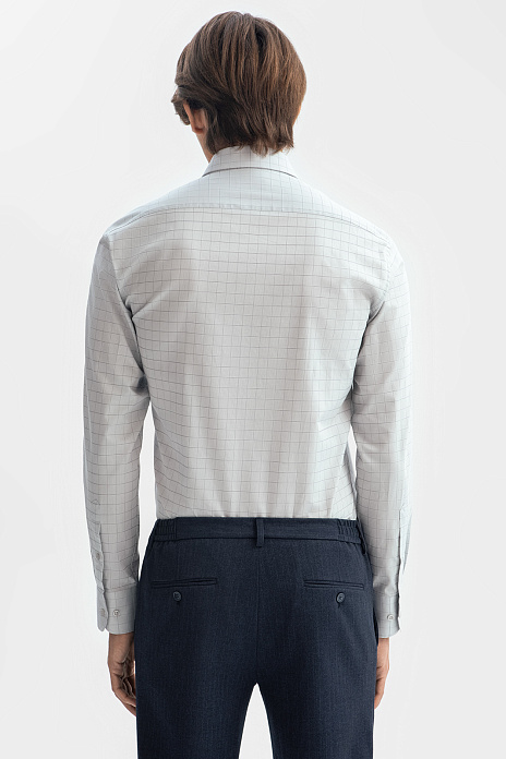 Сорочка из хлопка в клетку, цвет Серый