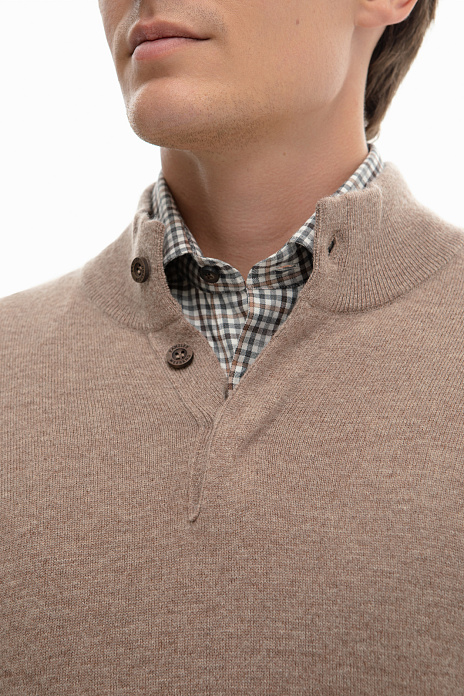 Джемпер из шерсти и кашемира, бежевый цвет, цвет Бежевый темный