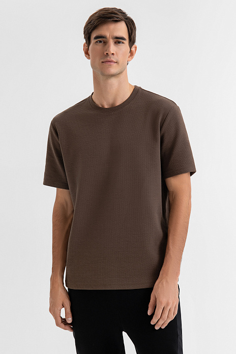 Футболка фактурной вязки, цвет Коричневый