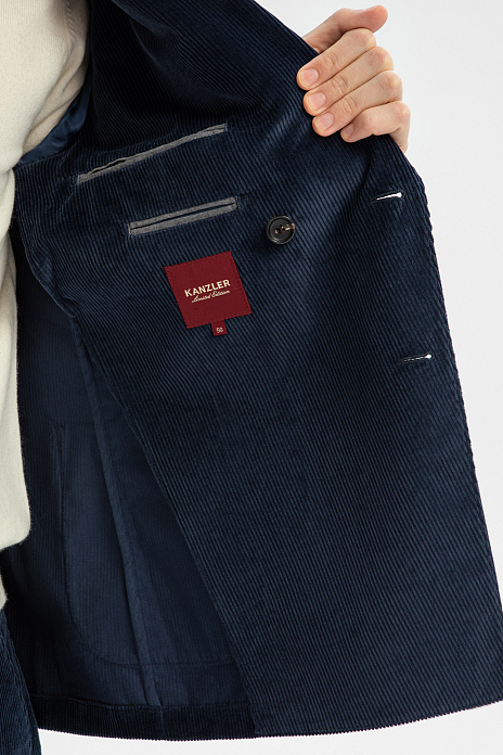 Пиджак из вельвета Duca Visconti Di Modrone, лимитированная коллекция, цвет Синий темный