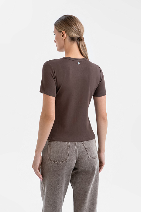 Футболка из хлопка, цвет Коричневый