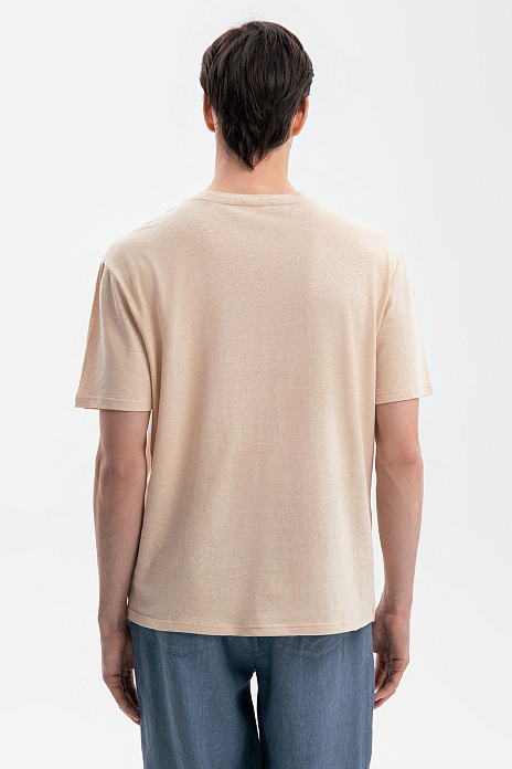 Футболка изо льна и хлопка, цвет Бежевый