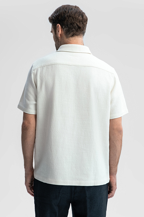 Поло оверсайз со льном, цвет Молочный