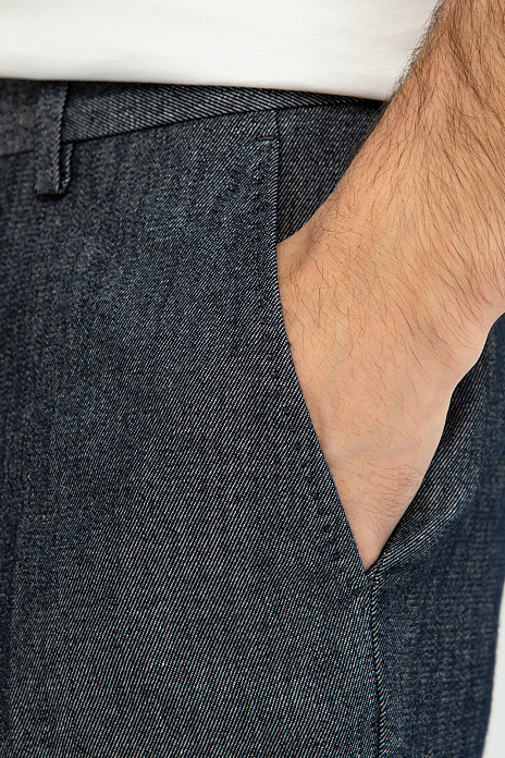 Брюки из хлопка и шерсти Lanificio TG di Fabio, лимитированная коллекция, цвет Синий темный