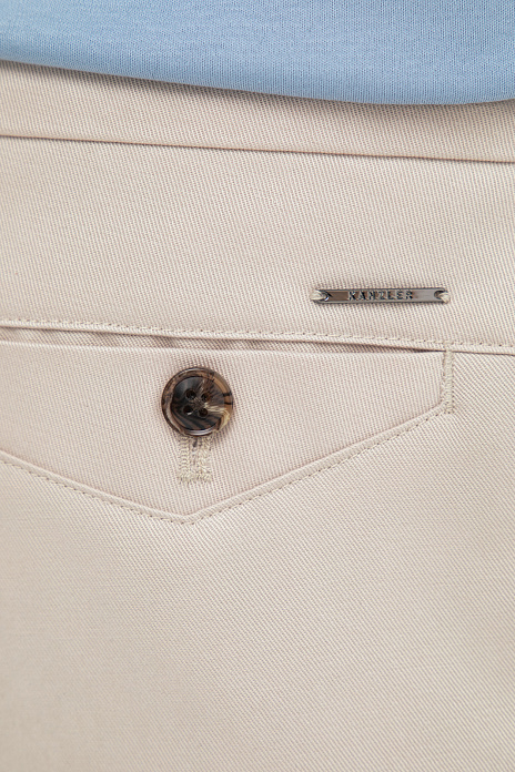 Брюки из хлопка и тенсела, цвет Бежевый