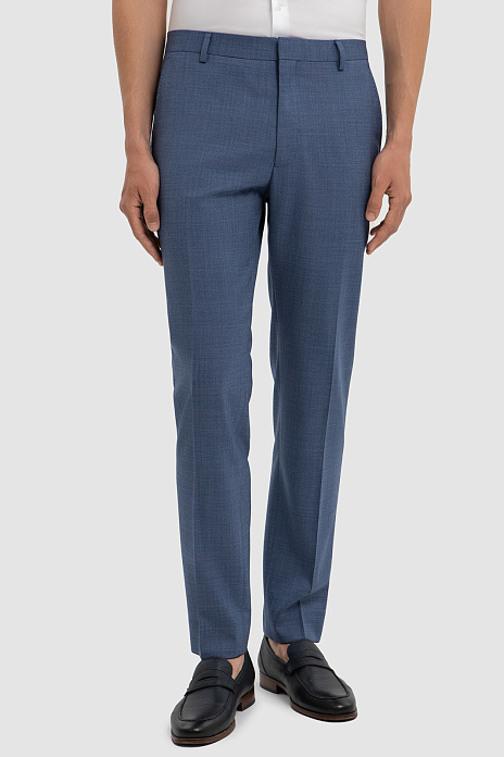 Брюки из шерсти с водоотталкивающей обработкой, устойчивые к загрязнениям, цвет Синий темный