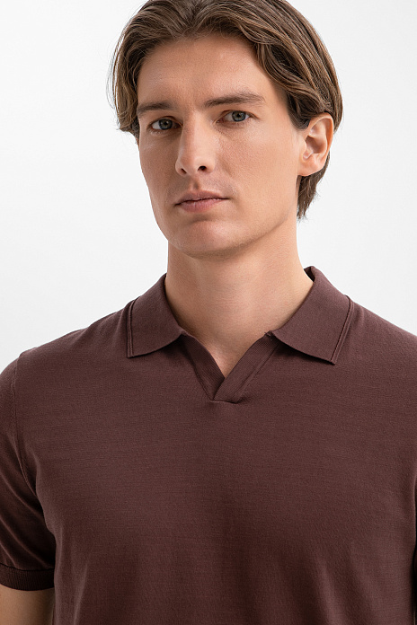 Поло из хлопка Пима, цвет Коричневый