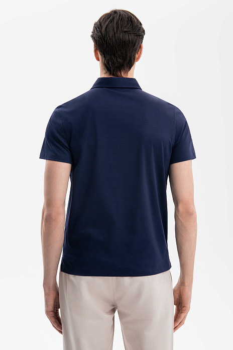 Поло из мерсеризованного хлопка, цвет Синий темный