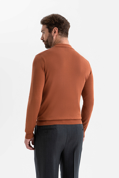 Джемпер поло из шелка, лимитированная коллекция, цвет Коричневый светлый