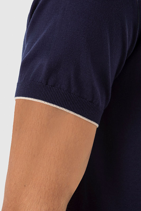 Поло из хлопка Пима, цвет Синий темный