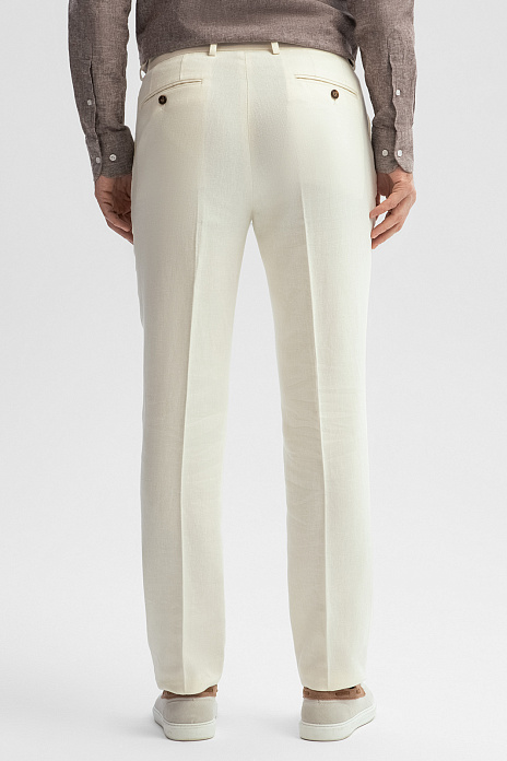 Брюки изо льна и тенсела, цвет Белый